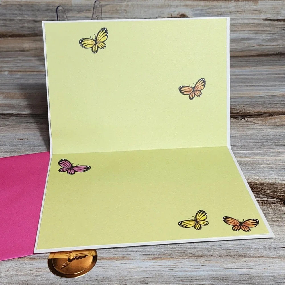 Bella Pilar Bedazzled Butterfly Artist Designed Greeting Card Blank‎ Inside